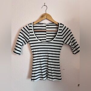 Reformation Striped Scoop Neck Top